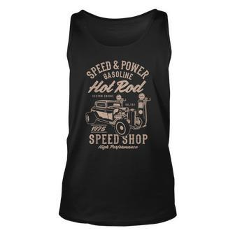 Speed & Power Gasoline Hot Rod Speed Shop Unisex Tank Top | Mazezy