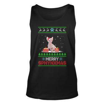 Sphynx Cat Lover Christmas Ugly Xmas Sweater Sphynx Tank Top | Mazezy