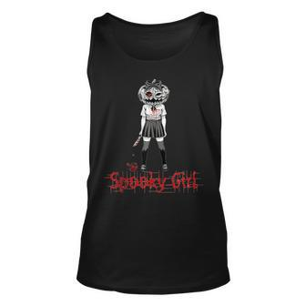 Spooky Anime Girl Scary Halloween Costume Unisex Tank Top | Mazezy