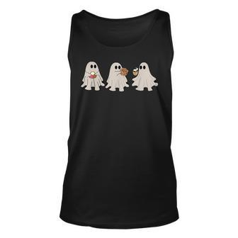 Spooky Halloween Cute Ghosts Eating Conchas Cake Of Mexican Tank Top