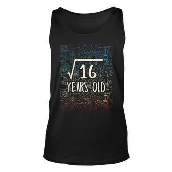 Square Root Of 16 4Th Birthday 4 Years Old Math Geek Math Tank Top | Mazezy