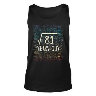 Square Root Of 81 9Th Birthday 9 Years Old Math Geek Math Tank Top | Mazezy