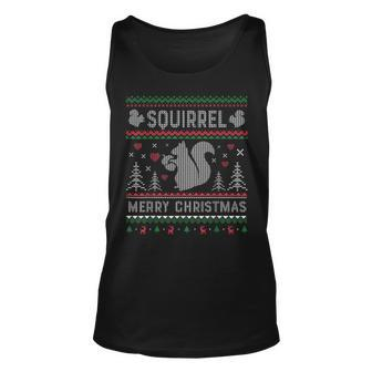 Squirrel Ugly Christmas Sweater Style Tank Top - Monsterry