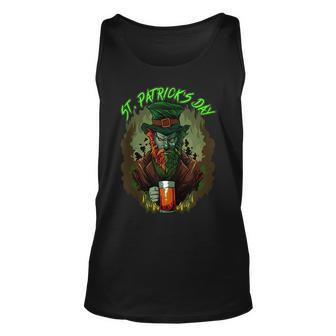 St Patricks Day Horror Scary Dark Leprechaun Spooky Cool Unisex Tank Top | Mazezy