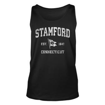Stamford Connecticut Ct Vintage Boat Anchor Flag Design Unisex Tank Top | Mazezy