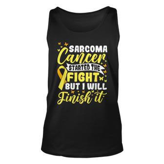 Started The Fight But I Will Finish Sarcoma Cancer Awareness Tank Top | Mazezy