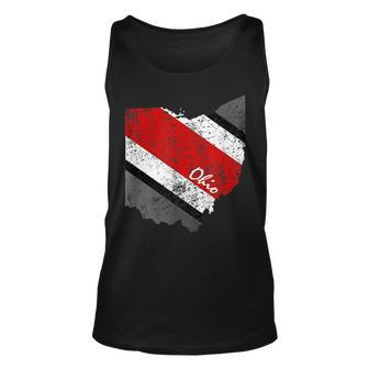 State Of Ohio Pride Striped Silhouette Vintage Graphic Unisex Tank Top | Mazezy