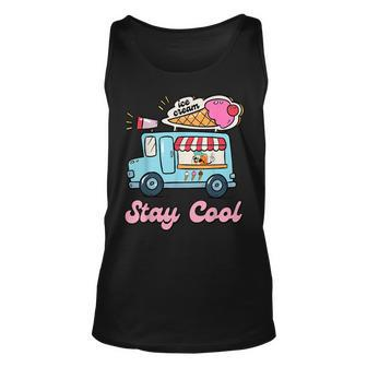 Stay Cool Ice Cream Van Summer Beach Vacay Ice Cream Cone Unisex Tank Top | Mazezy DE