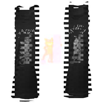 Stay Pawsitive Positive Cat Paw Print Kitty Motivational Pun Tank Top | Mazezy