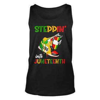Stepping Into Junenth 1865 Pride Black African American  Unisex Tank Top