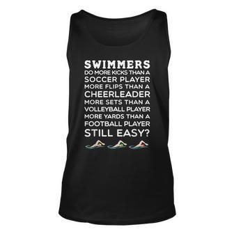 Still Think Swimming Is Easy Swim Team - White Lett Unisex Tank Top - Thegiftio UK