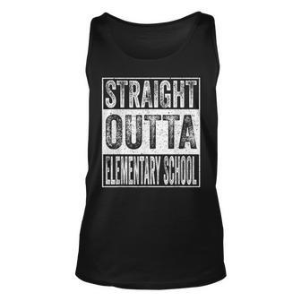 Straight Outta Elementary School Funny Graduation Gifts Unisex Tank Top | Mazezy