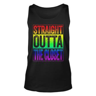 Straight Outta The Closet Lgbt Pride Gift Unisex Tank Top | Mazezy