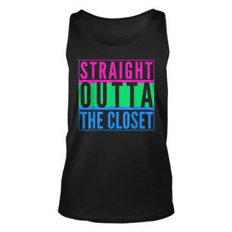Straight Outta The Closet Lgbt Pride Polysexual Poly Gay Unisex Tank Top | Mazezy