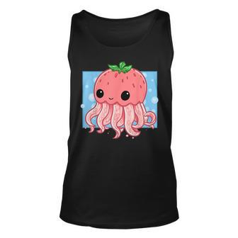Strawberry Jellyfish Cute Kawaii Uwu Ocean Pink Aesthetic Unisex Tank Top | Mazezy