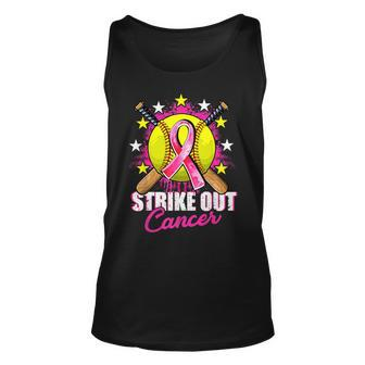 Strike Out Breast Cancer Awareness Day Pink Ribbon Softball Tank Top - Seseable