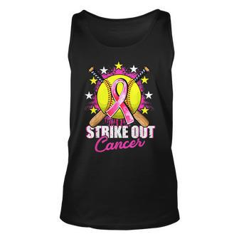 Strike Out Breast Cancer Awareness Day Pink Ribbon Softball Tank Top | Mazezy