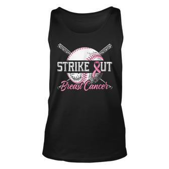 Strike Out Breast Cancer Baseball Breast Cancer Awareness Tank Top | Mazezy