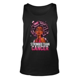 Stronger Than Cancer Black Queen Breast Cancer Pink Ribbon Tank Top - Thegiftio UK