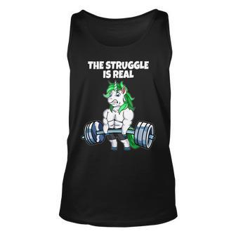 The Struggle Is Real Weight Lifting Unicorn T Weight Lifting Tank Top | Mazezy