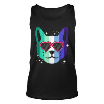 Subtle Mlm Gay Pride Funny Cat Kitten Mlm Gay Male Flag Unisex Tank Top | Mazezy