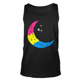Subtle Pansexual Pride Moon Graphic Pansexuality Pan Flag Unisex Tank Top | Mazezy