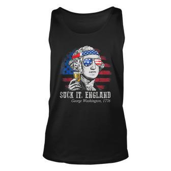 Suck It England Funny 4Th Of July George Washington 1776 Unisex Tank Top - Monsterry