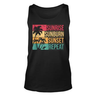 Summer Beach Vacation & Sunrise Sunburn Sunset Repeat Vacation Tank Top | Mazezy