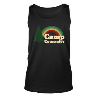 Summer Camp Counselor Staff Rainbow Pine Tree Men Women Unisex Tank Top - Seseable