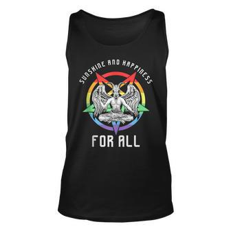 Sunshine And Happiness For All Lgbt Gay Pride Baphomet Tank Top | Mazezy