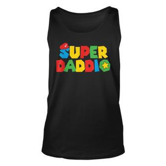 Super Gamer Dad Unleashed Celebrating Fatherly Powers Unisex Tank Top | Mazezy