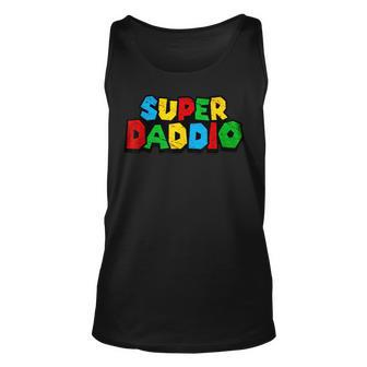 Superdaddio Dad Daddy Father Nerdy Video Gaming Lover Tank Top | Mazezy