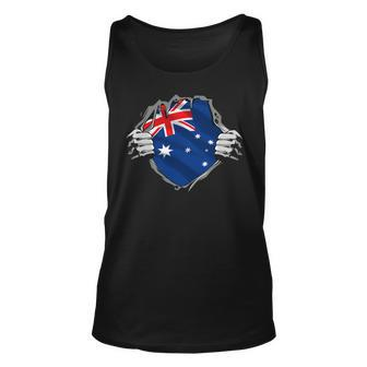 Superhero Australia Flag Aussie Hands Opening Shirt Chest Unisex Tank Top - Monsterry DE
