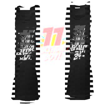 Superhero Birthday Boy Party 11 Year Old 11Th Birthday Unisex Tank Top | Mazezy