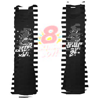 Superhero Birthday Boy Party 8 Year Old 8Th Birthday Unisex Tank Top | Mazezy