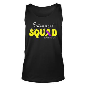 Support Squad Bladder Cancer Awareness Yellow & Purple Unisex Tank Top - Seseable