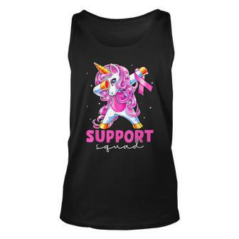 Support Squad Breast Cancer Awareness Unicorn Pink Ribbon Tank Top - Seseable