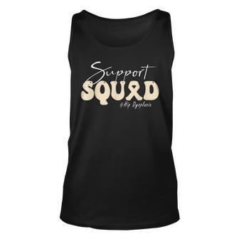 Support Squad Hip Dysplasia Awareness Cream Ribbon Unisex Tank Top | Mazezy