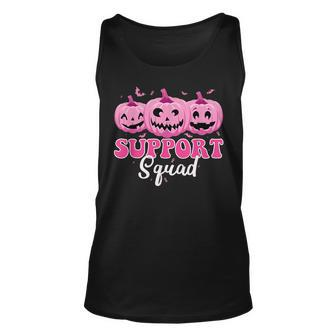 Support Squad Pumpkin Halloween Breast Cancer Awareness Tank Top - Thegiftio UK