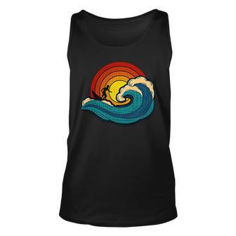 Surfing The Wave Funny Surfing Inspired Design Unisex Tank Top | Mazezy