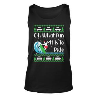 Surfing Ugly Christmas Sweater Tank Top - Monsterry CA
