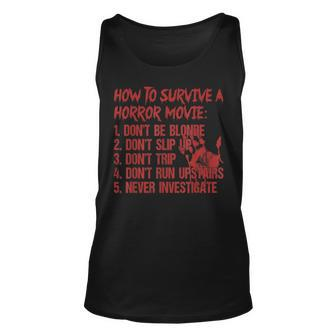How To Survive A Horror Movie Don't Be Blonde Don't Slip Up Horror Tank Top | Mazezy