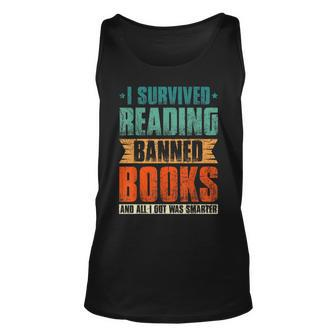 I Survived Reading Banned Books Book Lover Bookaholic Tank Top - Seseable