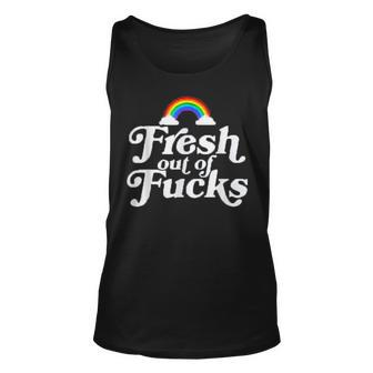 Swear Word Inappropriate Adult Fresh Out Of Fucks Tank Top - Seseable