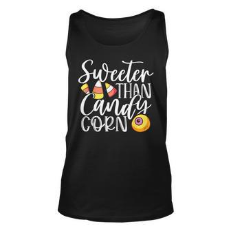 Sweet Than Candy Corn Hilarious Halloween Candy Corn Kids Halloween Candy Tank Top | Mazezy