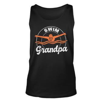 Swim Grandpa Swim Athlete Grandfather Swimmer Swimming Unisex Tank Top | Mazezy
