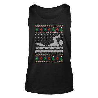 Swimming Ugly Christmas Sweater Tank Top | Mazezy