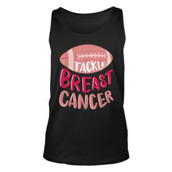 Tackle Breast Cancer Awareness Football Pink Ribbon Tank Top - Monsterry