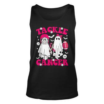 Tackle Breast Cancer Football Ghost Pink Halloween Tank Top | Mazezy