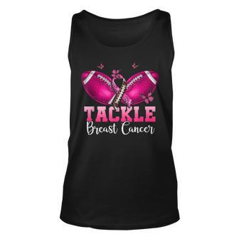 Tackle Breast Cancer Warrior Football Pink Ribbon Boys Ns Tank Top - Seseable